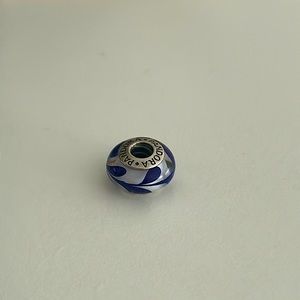 Pandora murano glass blue swirl charm